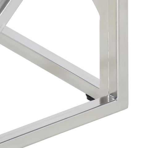 vidaXL Coffee Table Silver Stainless Steel and Tempered Glass