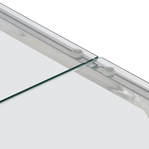 vidaXL Coffee Table Silver Stainless Steel and Tempered Glass