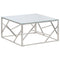 vidaXL Coffee Table Silver Stainless Steel and Tempered Glass