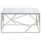 vidaXL Coffee Table Silver Stainless Steel and Tempered Glass
