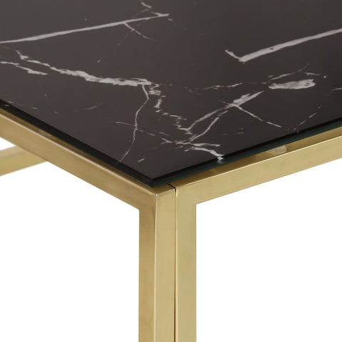vidaXL Coffee Table Gold Stainless Steel and Tempered Glass