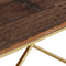 vidaXL Coffee Table Gold Stainless Steel and Solid Sleeper Wood