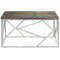 vidaXL Coffee Table Silver Stainless Steel and Solid Reclaimed Wood