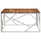 vidaXL Coffee Table Silver Stainless Steel and Solid Wood Acacia