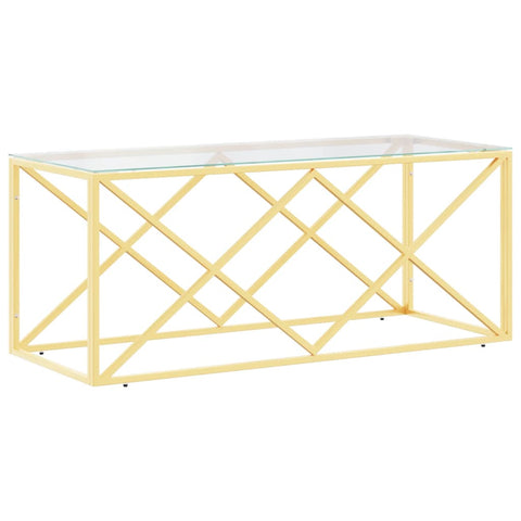 vidaXL Coffee Table 110x45x45 cm Stainless Steel and Glass