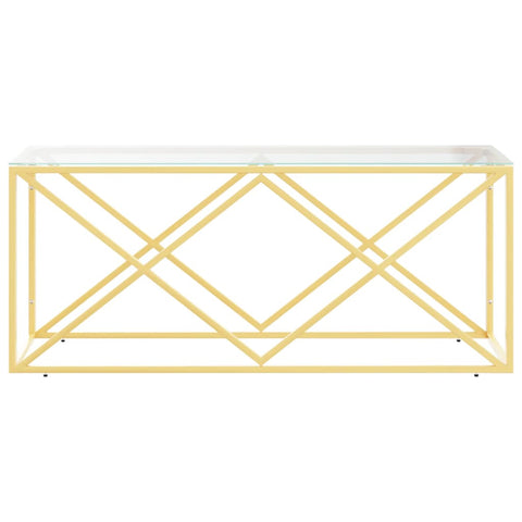 vidaXL Coffee Table 110x45x45 cm Stainless Steel and Glass