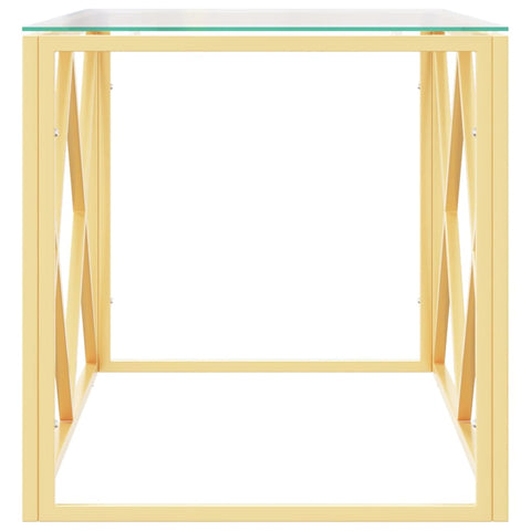 vidaXL Coffee Table 110x45x45 cm Stainless Steel and Glass