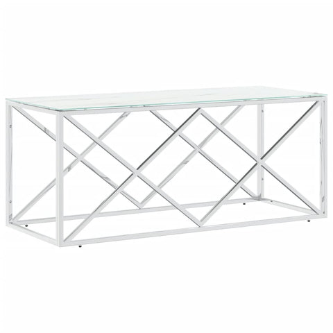 vidaXL Coffee Table 110x45x45 cm Stainless Steel and Glass