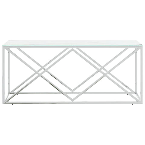 vidaXL Coffee Table 110x45x45 cm Stainless Steel and Glass
