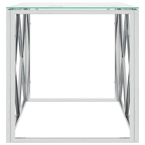 vidaXL Coffee Table 110x45x45 cm Stainless Steel and Glass