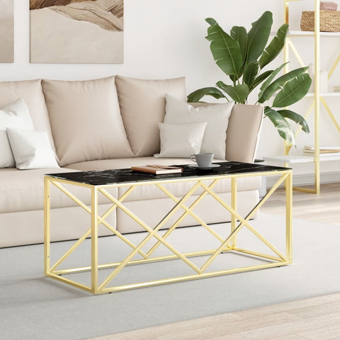 vidaXL Coffee Table 110x45x45 cm Stainless Steel and Glass