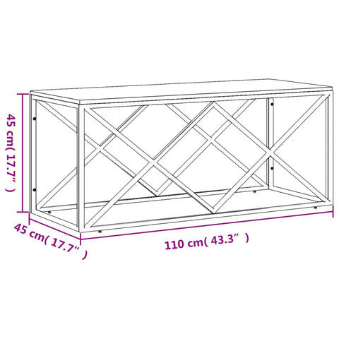 vidaXL Coffee Table Stainless Steel and Solid Wood Acacia