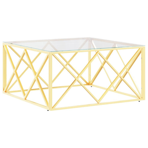 vidaXL Coffee Table 80x80x40 cm Stainless Steel and Glass