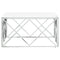 vidaXL Coffee Table Silver 80x80x40 cm Stainless Steel and Glass