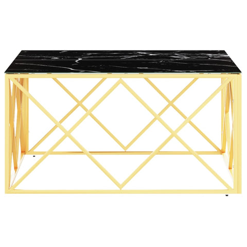 vidaXL Coffee Table Gold 80x80x40 cm Stainless Steel and Glass