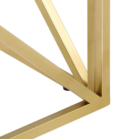 vidaXL Coffee Table Gold Stainless Steel and Tempered Glass