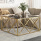 vidaXL Coffee Table Gold Stainless Steel and Tempered Glass