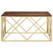 vidaXL Coffee Table Gold Stainless Steel and Solid Sleeper Wood