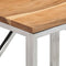 vidaXL Console Table Silver Stainless Steel and Solid Wood Acacia