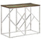 vidaXL Console Table Silver Stainless Steel and Solid Wood Reclaimed