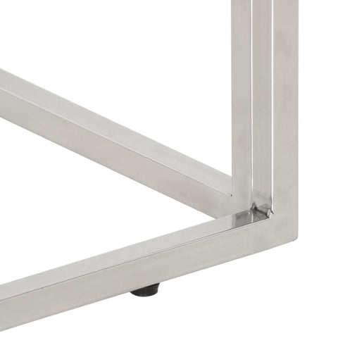 vidaXL Console Table Silver Stainless Steel and Solid Wood Reclaimed