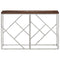 vidaXL Console Table Silver Stainless Steel and Solid Wood Sleeper
