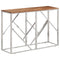 vidaXL Console Table Silver Stainless Steel and Solid Wood Acacia