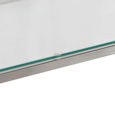 vidaXL Console Table Silver Stainless Steel and Tempered Glass