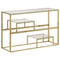 vidaXL Console Table Gold Stainless Steel and Tempered Glass