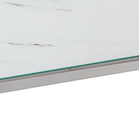 vidaXL Console Table Silver Stainless Steel and Tempered Glass