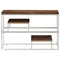 vidaXL Console Table Silver Stainless Steel and Solid Sleeper Wood