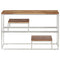 vidaXL Console Table Silver Stainless Steel and Solid Acacia Wood