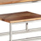 vidaXL Console Table Silver Stainless Steel and Solid Acacia Wood