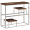 vidaXL Console Table Silver Stainless Steel and Solid Wood Sleeper
