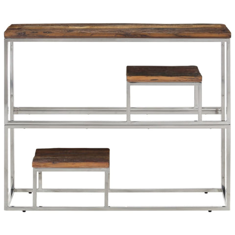 vidaXL Console Table Silver Stainless Steel and Solid Wood Sleeper
