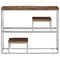 vidaXL Console Table Silver Stainless Steel and Solid Wood Sleeper