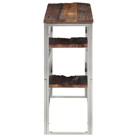 vidaXL Console Table Silver Stainless Steel and Solid Wood Sleeper