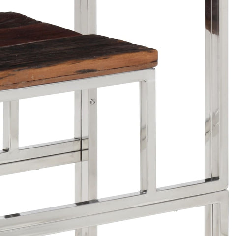 vidaXL Console Table Silver Stainless Steel and Solid Wood Sleeper