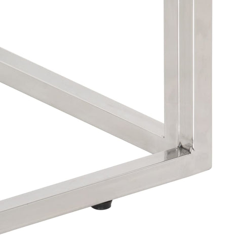 vidaXL Console Table Silver Stainless Steel and Solid Wood Sleeper