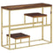 vidaXL Console Table Gold Stainless Steel and Solid Wood Sleeper