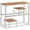 vidaXL Console Table Silver Stainless Steel and Solid Wood Acacia