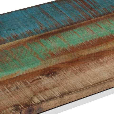 vidaXL Console Table Silver Stainless Steel and Solid Wood Reclaimed