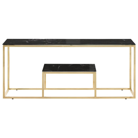 vidaXL Coffee Table Gold Stainless Steel and Tempered Glass