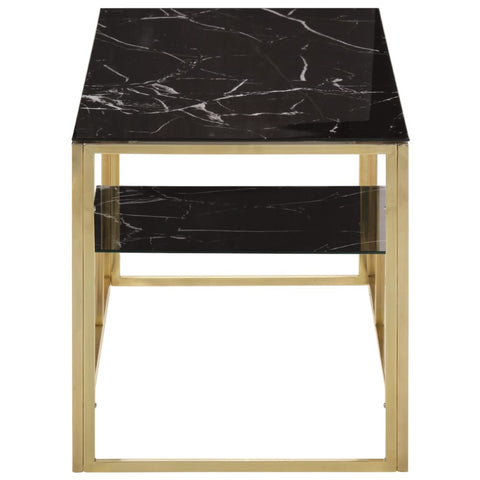 vidaXL Coffee Table Gold Stainless Steel and Tempered Glass