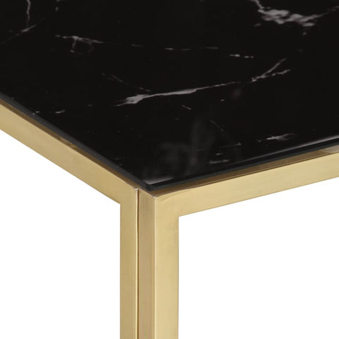 vidaXL Coffee Table Gold Stainless Steel and Tempered Glass