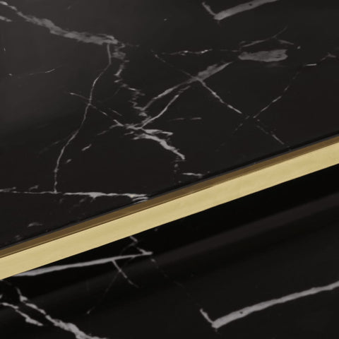 vidaXL Coffee Table Gold Stainless Steel and Tempered Glass