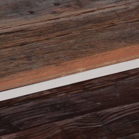 vidaXL Coffee Table Silver Stainless Steel and Solid Wood Sleeper