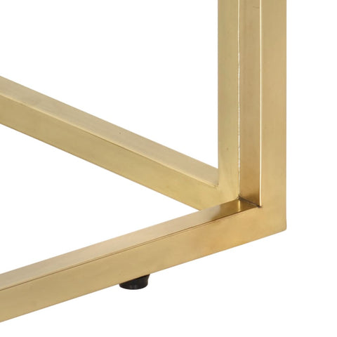 vidaXL Coffee Table Gold Stainless Steel and Solid Wood Sleeper