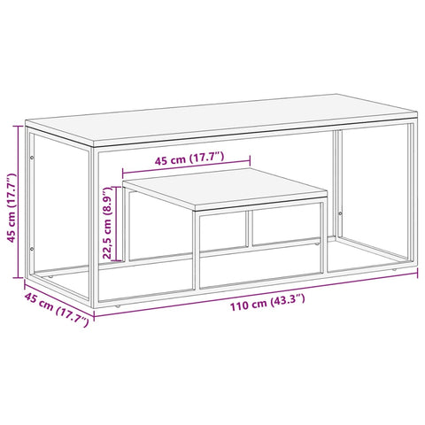 vidaXL Coffee Table Silver Stainless Steel and Solid Wood Reclaimed