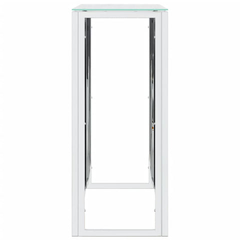 vidaXL Console Table 110x30x70 cm Stainless Steel and Glass